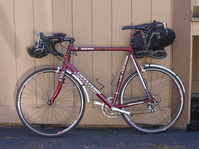 profile view of loaded bike